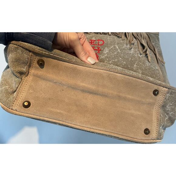 Ed Hardy Tan Crossbody Bag with Fringe - Picture 6 of 15